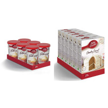 Betty Crocker Vanilla Buttercream Style Icing 400g (Pack of 6) & Country Carrot Cake Mix 425g (Pack of 6)