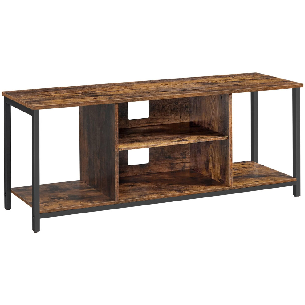 VASAGLE TV Stand up to 60 inch, Open Shelves, Rustic Brown & Black