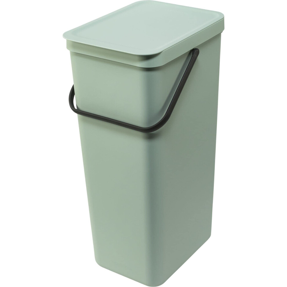 Brabantia Sort & Go Waste Bin 40L, Stay Open Lid, Jade Green