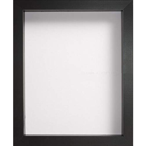 Radcliffe Black Wooden Deep 3D Box Frame A2, White Backing Board * Choice of Sizes* Fitted with Perspex