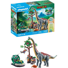 Playmobil | Dinos | Brachiosaurus Encounter with Hovercraft | Dino Playset | Dinosaur Adventure for Kids Aged 4+ | 71819