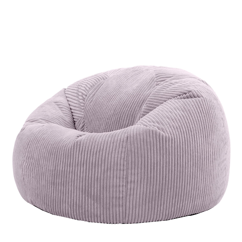 icon Kingston Cord Bean Bag, Lilac, Large Adult Bean Bag Chair with Filling Included, Comfy Chair, Living Room Furniture, Bedroom Furniture