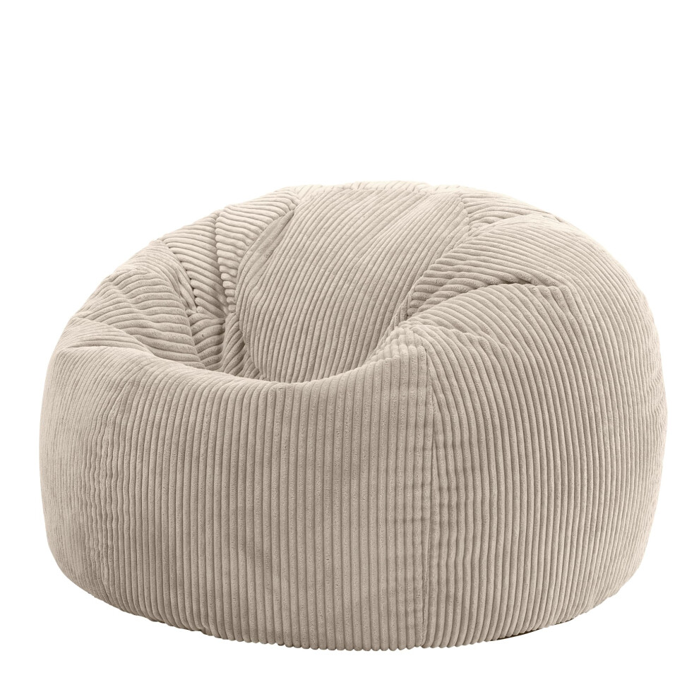 icon Kingston Cord Bean Bag, Beige, Large Adult Bean Bag Chair with Filling Included, Comfy Chair, Living Room Furniture, Bedroom Furniture-image-OPC-PHTM6N9-NEW