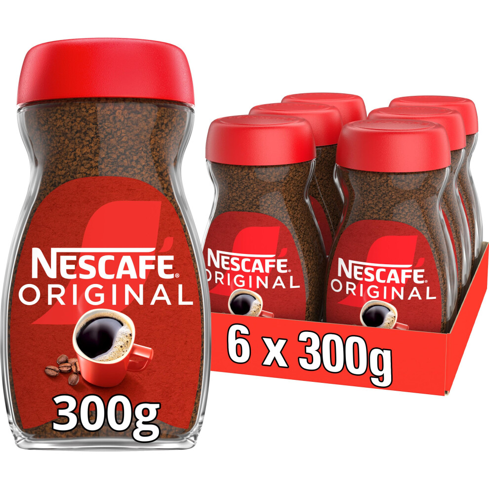 Nescafe Nescafé Original Instant Coffee 300G, Rich Aroma, Full And Bold Flavour (Pack Of 6)