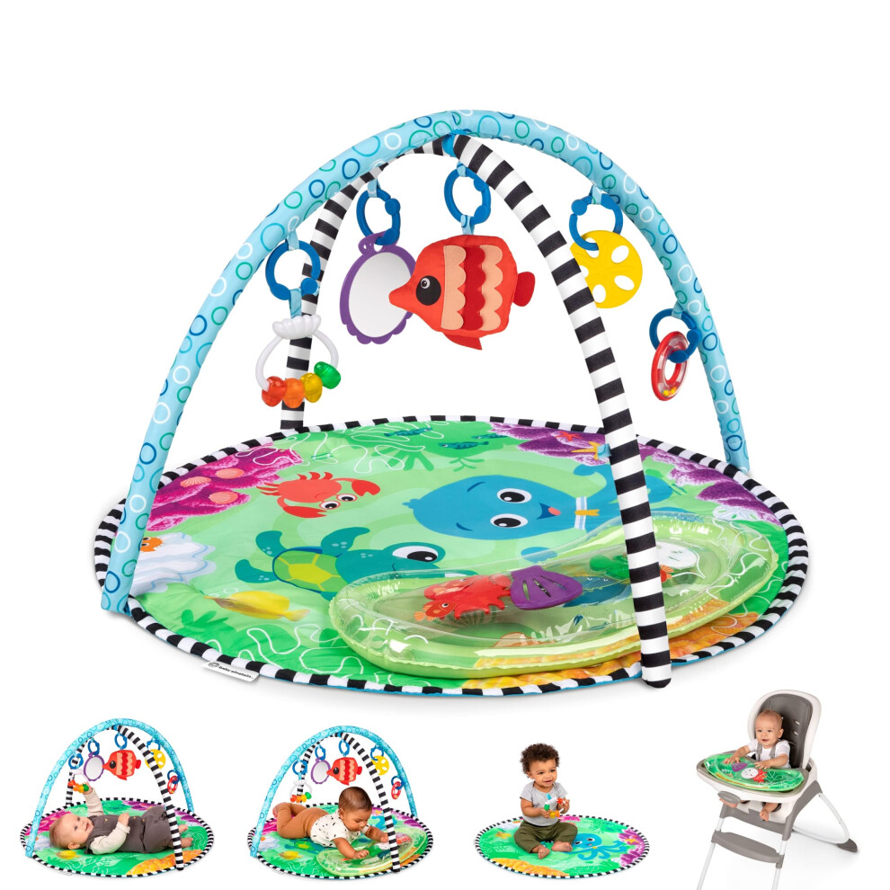 Baby Einstein - Sea Floor Explorers, 2-in-1 Water Mat Play Gym, Portable, 5 Removable Toys, 4 modes of fun, Newborn+