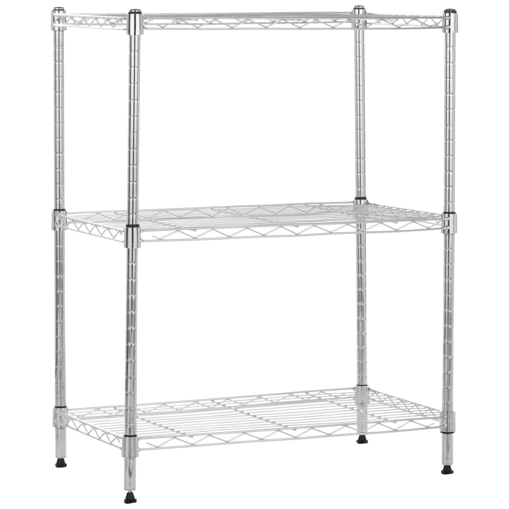 Amazon Basics 3-Shelf Narrow Storage Unit, Chrome, 34x58.9x76.2cm