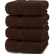 Utopia Towels 4-Piece Bath Towel Set, 69x137cm, 100% Cotton - Brown