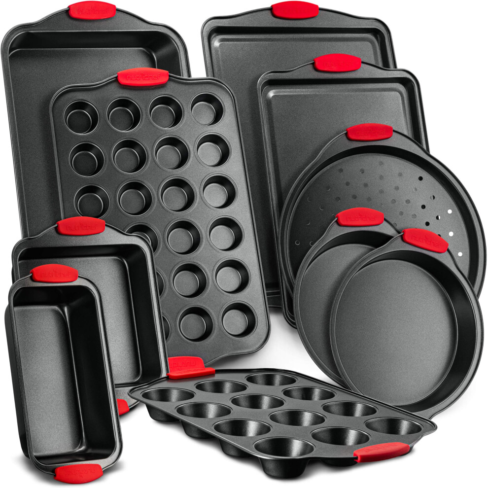 NutriChef Baking Tray Set, 6 Piece, Non-Stick Carbon Steel