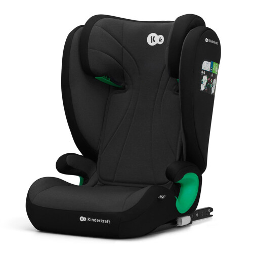Kinderkraft JUNIORFIX2 Car Seat, 4-12 Years, Isofix, Black