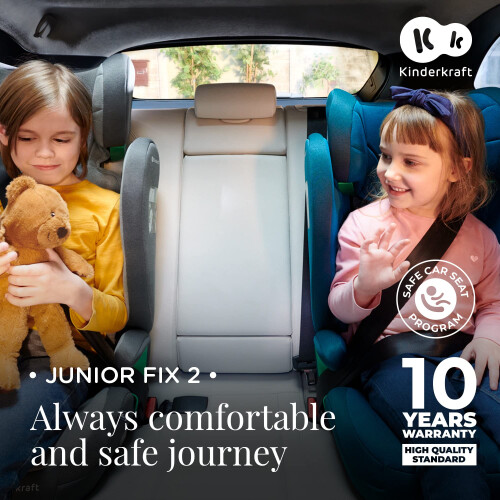 Kinderkraft JUNIORFIX2 Car Seat, 4-12 Years, Isofix, Black 2