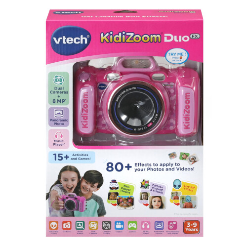 VTech VTech KidiZoom Duo FX Kids Camera, 8MP, AR Filters, Pink 2