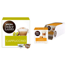 Nescafe Dolce Gusto Cappuccino Coffee Pods, 30 Count (Pack of 3) & Nescafé Latte Macchiato Coffee Pods, 3 x 16 each