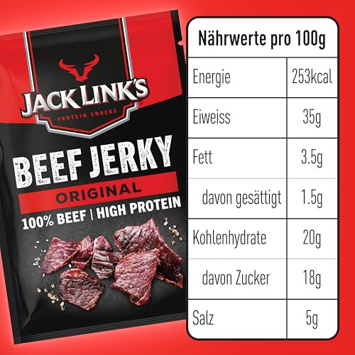 Jack Links Original Beef Jerky, 12 x 60g, High Protein 2
