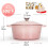 Overmont 26cm/5.2L Enamelled Cast Iron Casserole Pot - Pink 3