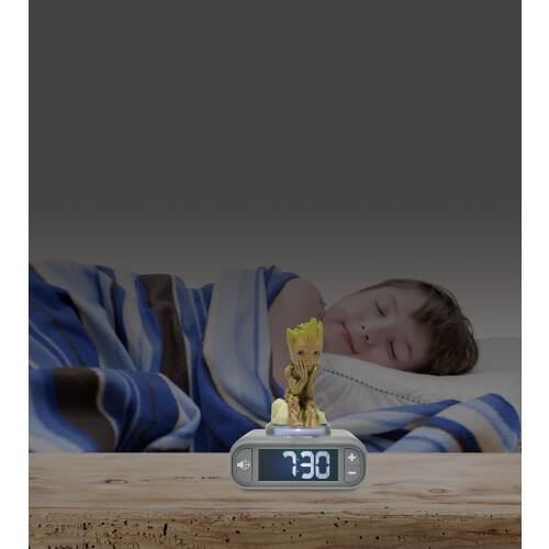 LEXIBOOK Marvel Groot Nightlight Alarm Clock, Sounds, LCD Screen 2