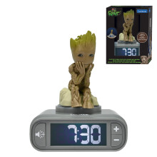 LEXIBOOK Marvel Groot Nightlight Alarm Clock, Sounds, LCD Screen