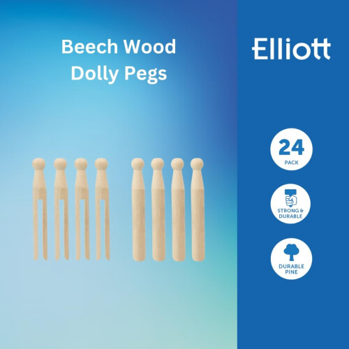 Elliott Beechwood Dolly Pegs, 24 Pack 2