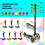 Hurtle 12 Wheel Scooter, Adjustable Height, Flashing Lights 7