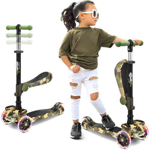 Hurtle 12 Wheel Scooter, Adjustable Height, Flashing Lights 1
