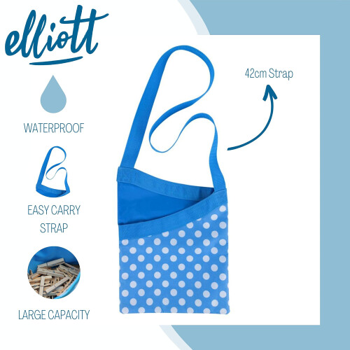 Elliott Peg Bag - Blue/White Polkadot, Shoulder Strap, 72-108 Pegs 2
