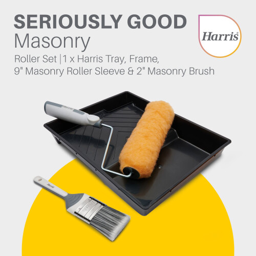 Harris Harris 102082001 Seriously Good Exterior Masonry Roller Set | 9in, Black/Orange/Grey 1