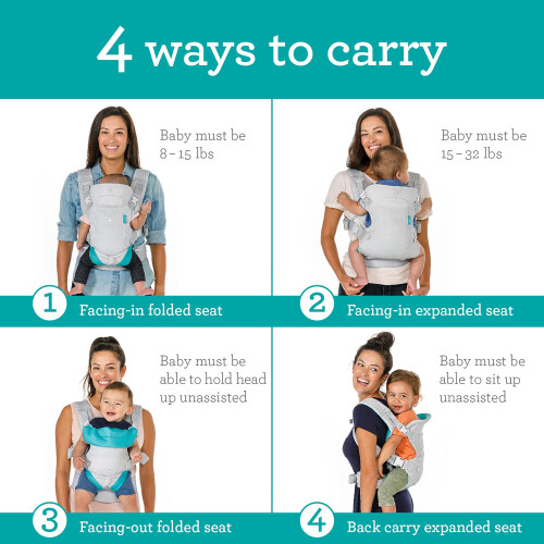Infantino Flip Light & Airy 4-in-1 Baby Carrier, Breathable, 3,6-14,5kg 2