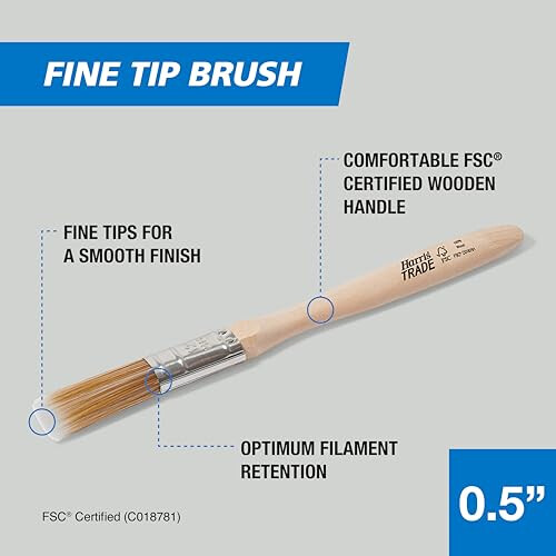 Harris Harris Trade Fine Tip Emulsion & Gloss Paint Brush 0.5", Multicolor 1