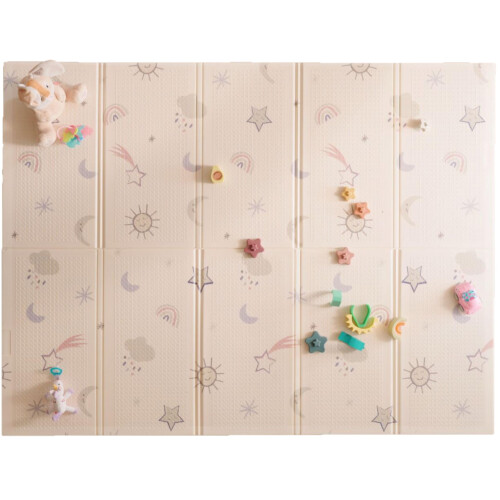 Nuby Nuby Foldable Reversible Play Mat - Easy Clean | Reversible | Waterproof | Suitable from Birth (Rainbow)