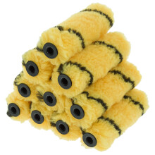 Coral 41450 Max Coat Paint Mini-Roller Cover Walls Ceilings Medium Pile Woven Sleeve Fabric Emulsion Trade Tiger Stripe 4 inch 10 Piece Pack Set