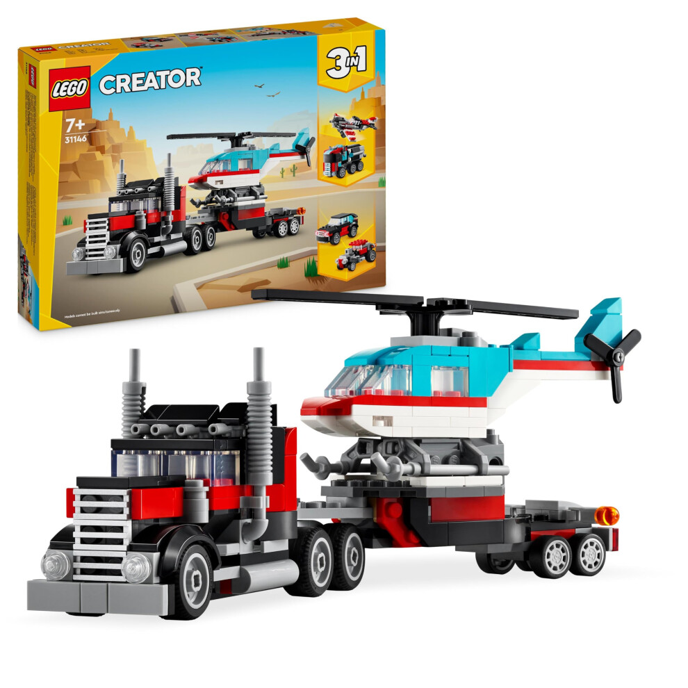 Lego Creator 3In1 Flatbed Truck W/ Helicopter