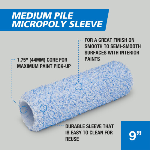 Harris Harris Trade Medium Pile Micropoly Roller Sleeve 9" 1