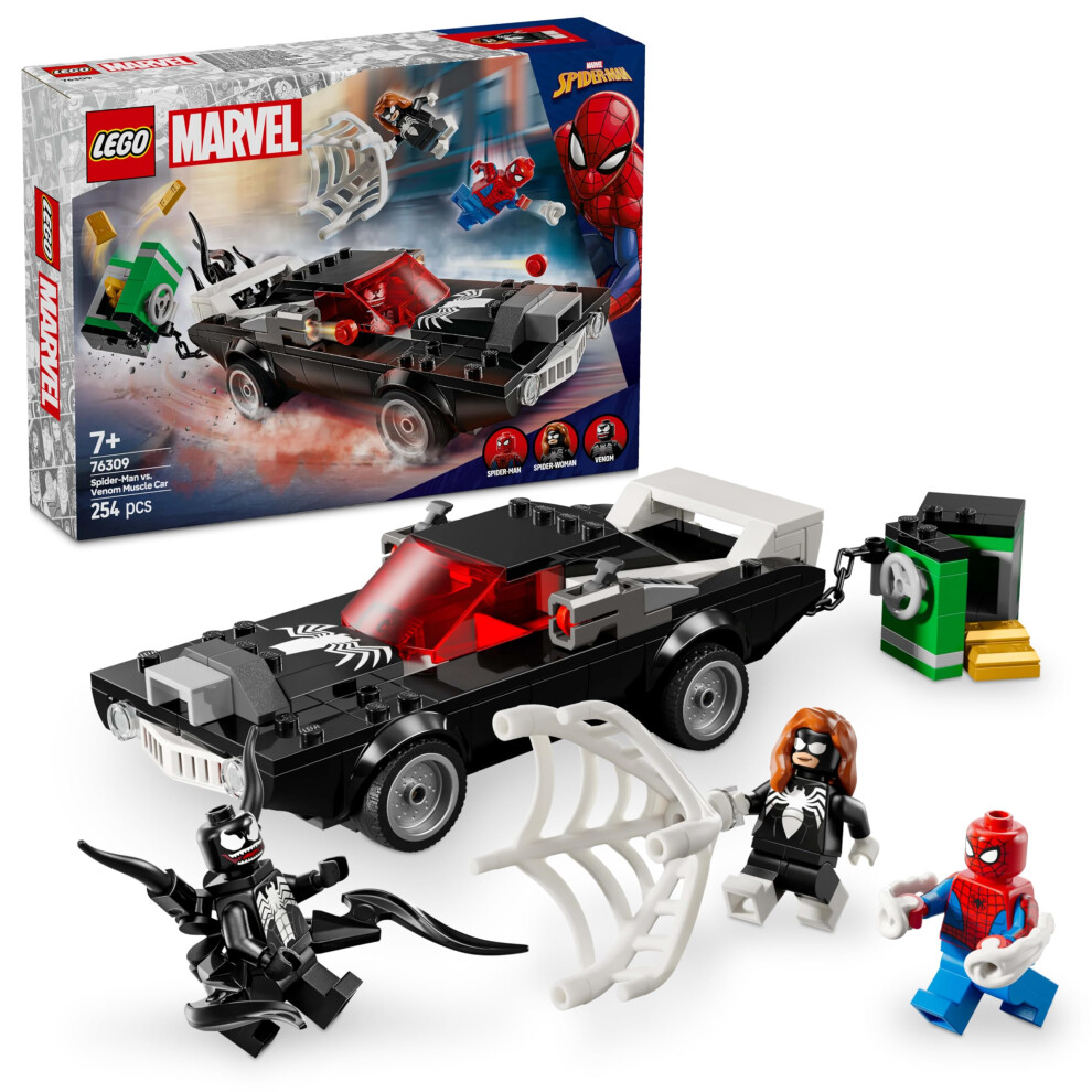Lego Marvel Spider-Man Vs. Venom Muscle Car - 3 Minifigures - 76309