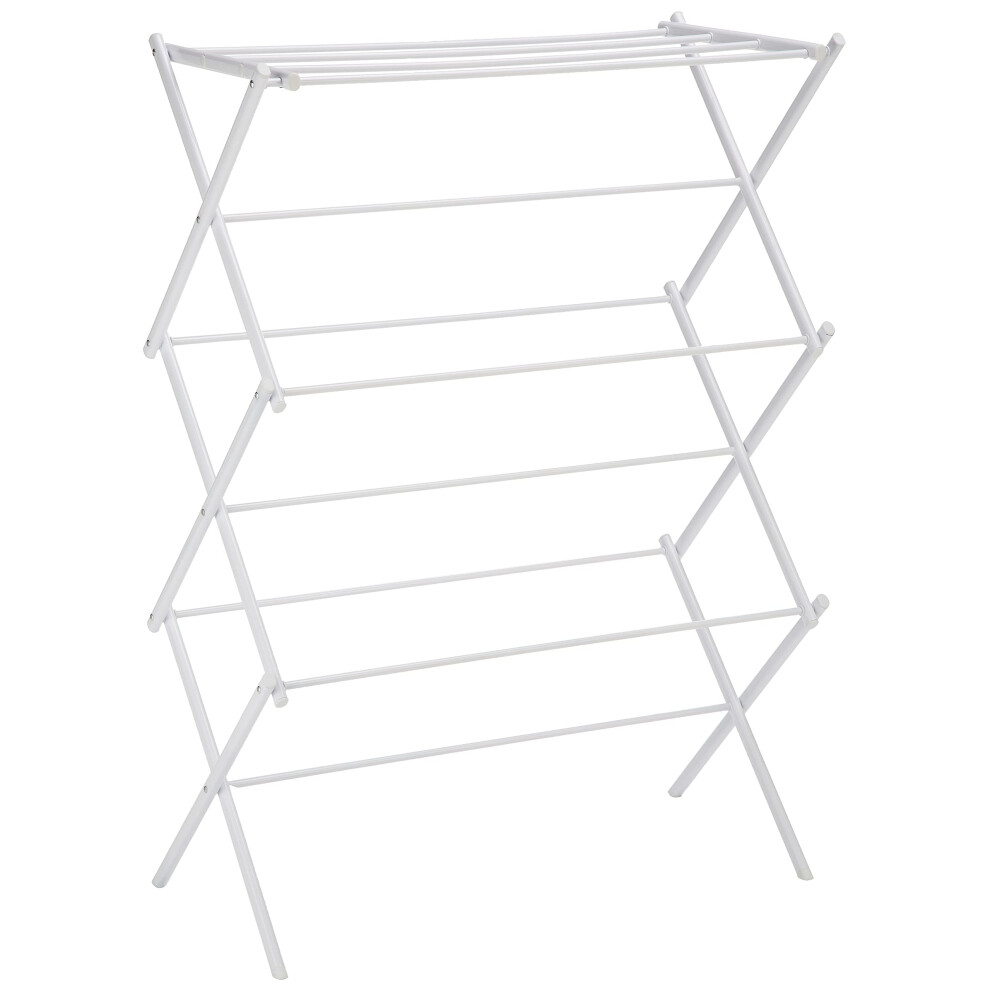 Amazon Basics Foldable Laundry Rack for Air Drying Clothing - 29.4 x 14.8 x 41.9 inches (LxWxH), White