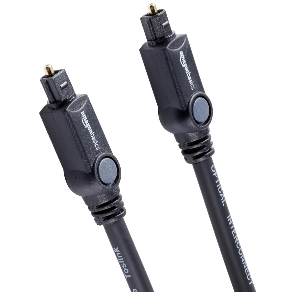Amazon Basics Toslink Digital Optical Audio Cable, Multi-Channel, for Audio System, Sound Bar, Home Theatre, Gold-Plated Connectors, 1.83 m, Black