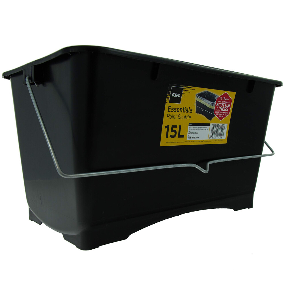 Coral 73322 Essentials Plastic Paint Scuttle Container with Metal Handle for Paints and Paste 15 Litre-image-OPC-PHTM8QW-NEW