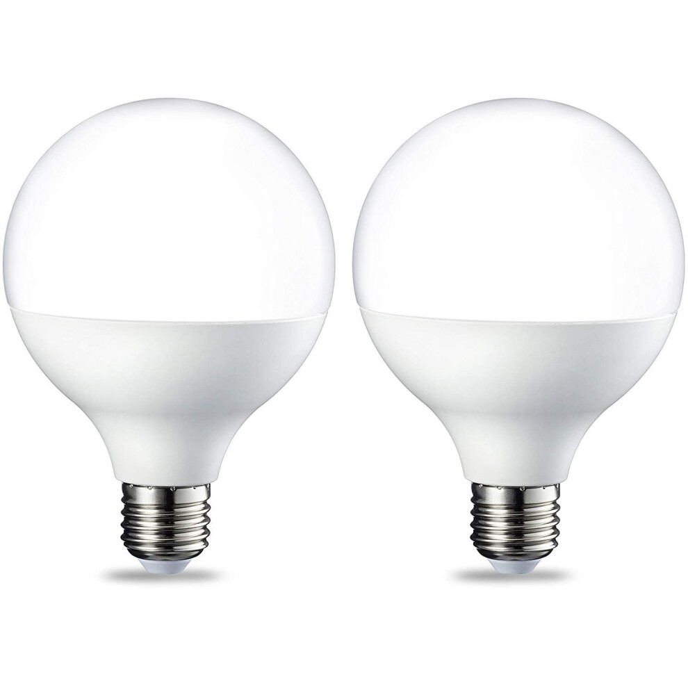 Amazon Basics LED E27 Edison Screw Globe G93 Bulb, 14.5W (Equivalent to 100W), Bright Warm, Non Dimmable - Pack of 2
