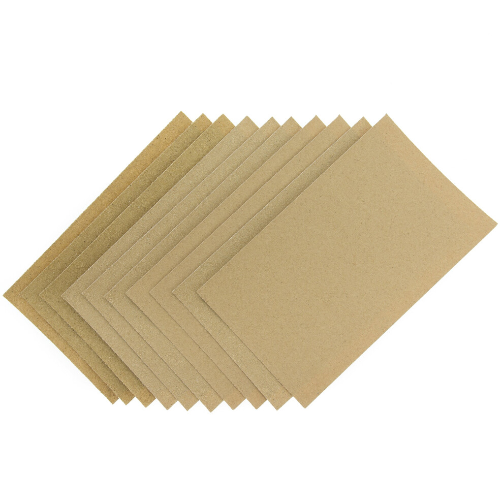 Coral Coral/Brown 74200 Abrasive Sandpaper Sheets 10 Pack Incl Fine Medium And Coarse Grits,
