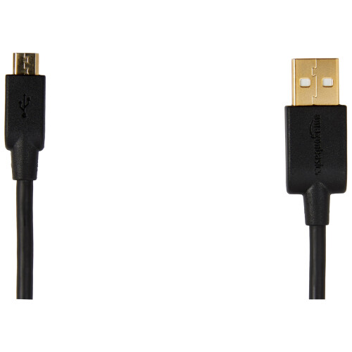 Amazon Amazon Basics USB-A to Micro USB Charging Cable, 480Mbps Transfer Speed with Gold-Plated Plugs, USB 2.0, 3 m, Black 1