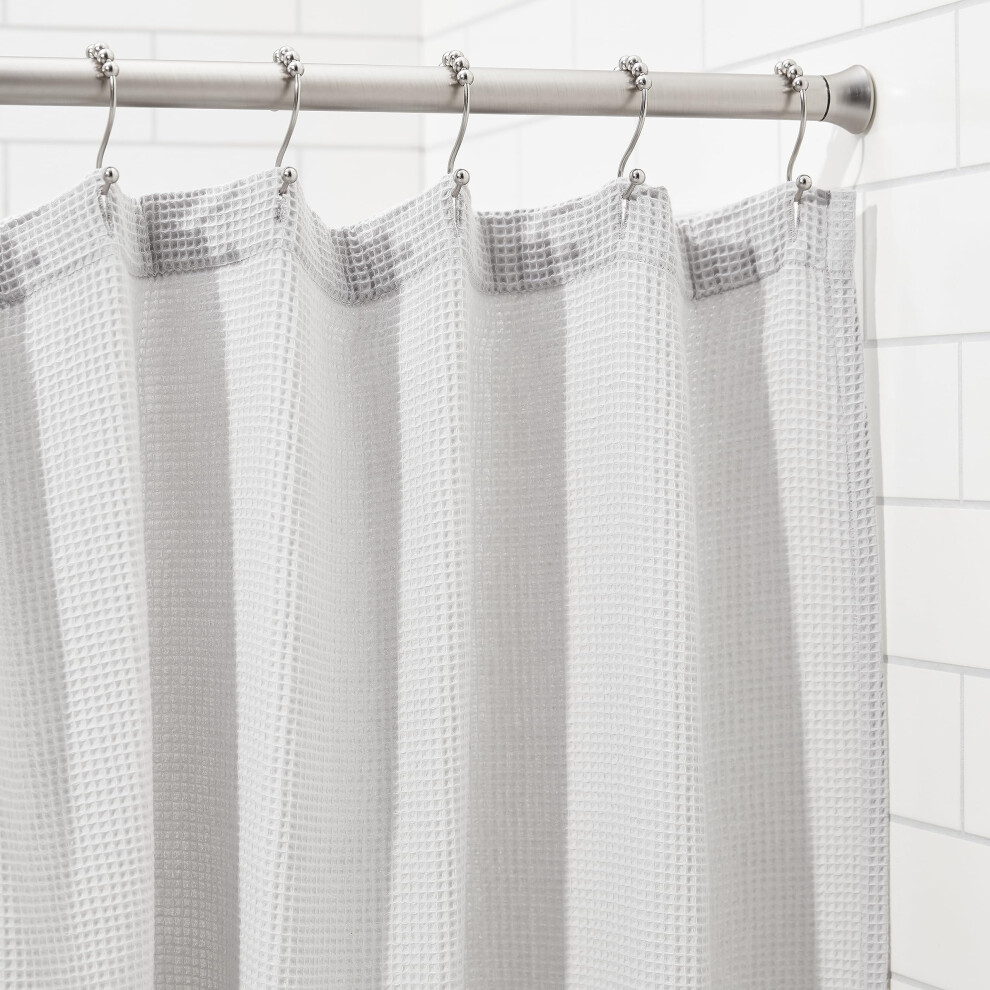 Amazon Basics Adjustable Shower Curtain Tension Rod, 137 to 229 cm, Nickel
