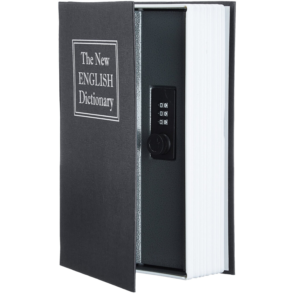 Amazon Basics Book Safe- Combination Lock- Large, Black