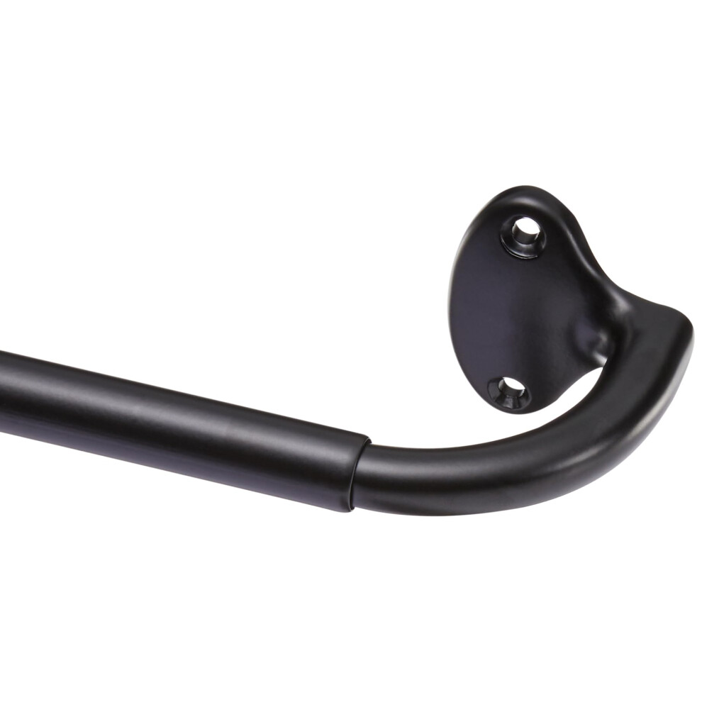 Amazon Basics Extendable Indoor Curtain Rod with Curved Pole - 71 to 122cm, Black-image-OPC-PHTM8V2-NEW