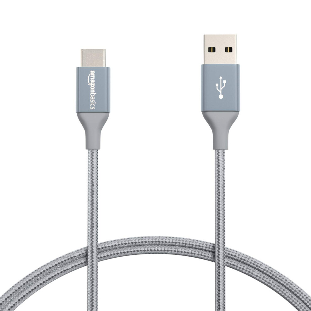 Amazon Basics USB-C to USB-A 2.0 Charger Cable, 480Mbps, 0.9m, Dark Gray
