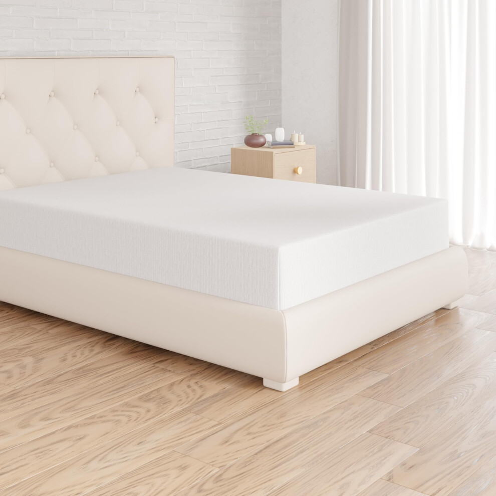 Amazon Basics 100% Cotton Jersey Small Double Fitted Sheet, Deep Pocket 12 inch (30 cm), 120 x 200 cm, White