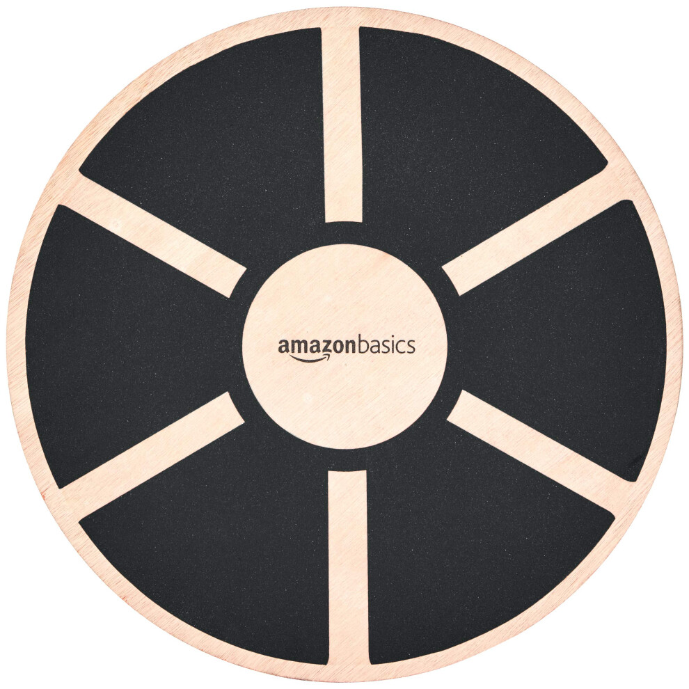 Amazon Basics Wood Wobble Balance Board, Black
