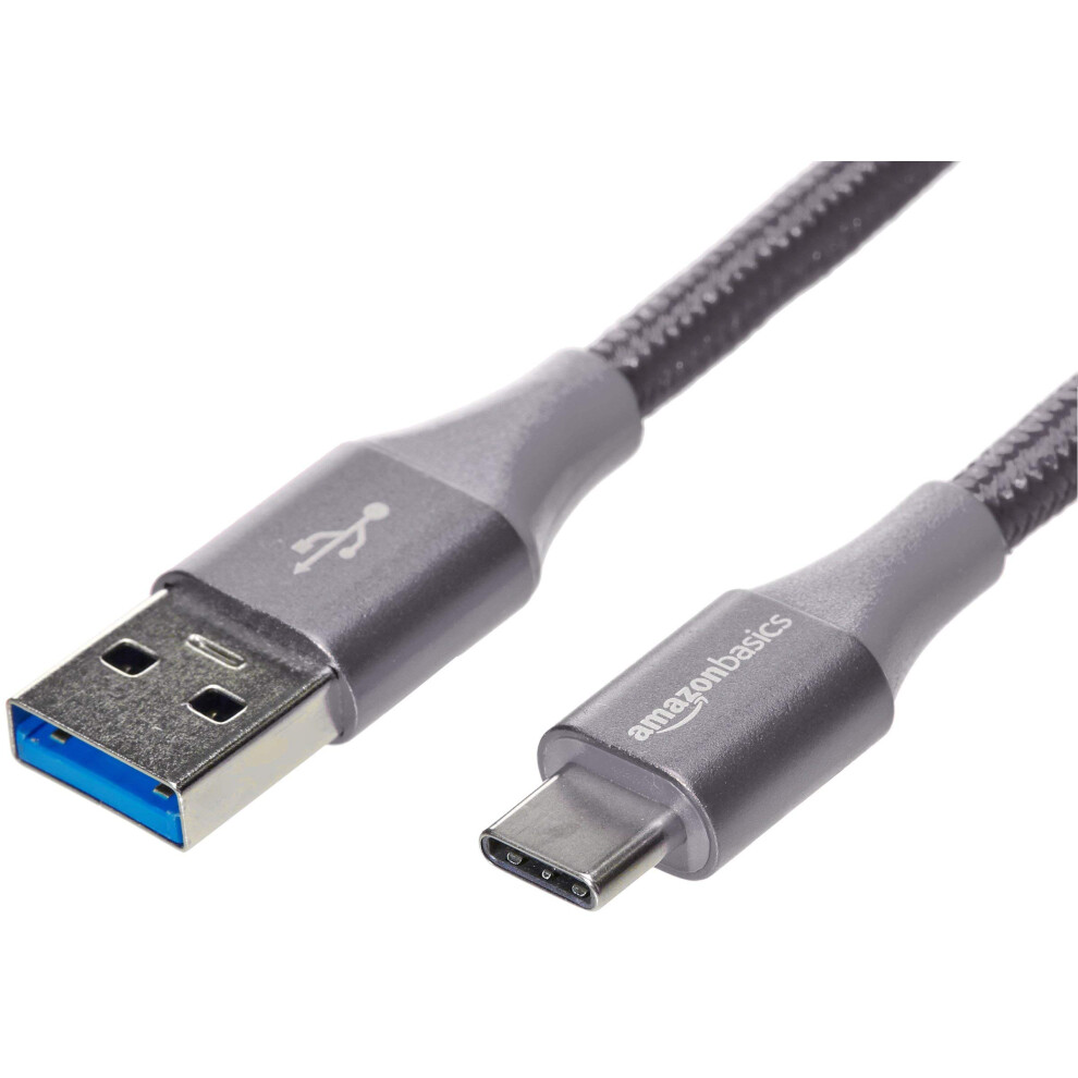 Amazon Basics USB-C to USB-A 3.1 Charger Cable, 5Gbps, 1.8m, Dark Grey