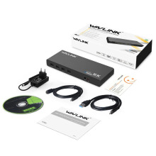 Wavlink Universele Docking Station met 5K DisplayLink, USB-C Dual Display, USB 3.0, Gigabit Ethernet en HDMI-poort voor Windows en Mac OS