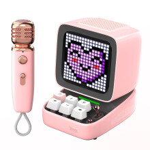 Divoom Ditoo Mic Bluetooth-luidspreker met Karaoke-microfoon en Pixel Art-display - Desktopdecoratie met meerdere geluidsmodi, perfect cadea