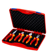 Knipex 00 20 15 Rode Elektrisch Gereedschapskist Set - Geïsoleerde 1000V VDE Gereedschappen met Combinatietang en Diagonale Kniptang