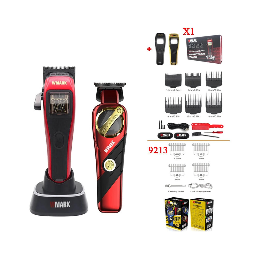 Wmark Professional Hair Clipper Set With 10,000 Rpm Magnetic Levitation Vector Motor & 9,000 Rpm Trimmer For Barbers 7445019715799