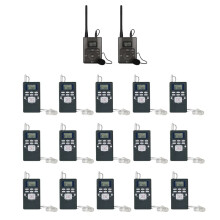 Yarmee FM Tragbares Audio Wireless Tour Guide System mit 2 Sendern & 15 Empfängern für Reisen, Kirche, Museum, Umrah & Hajj